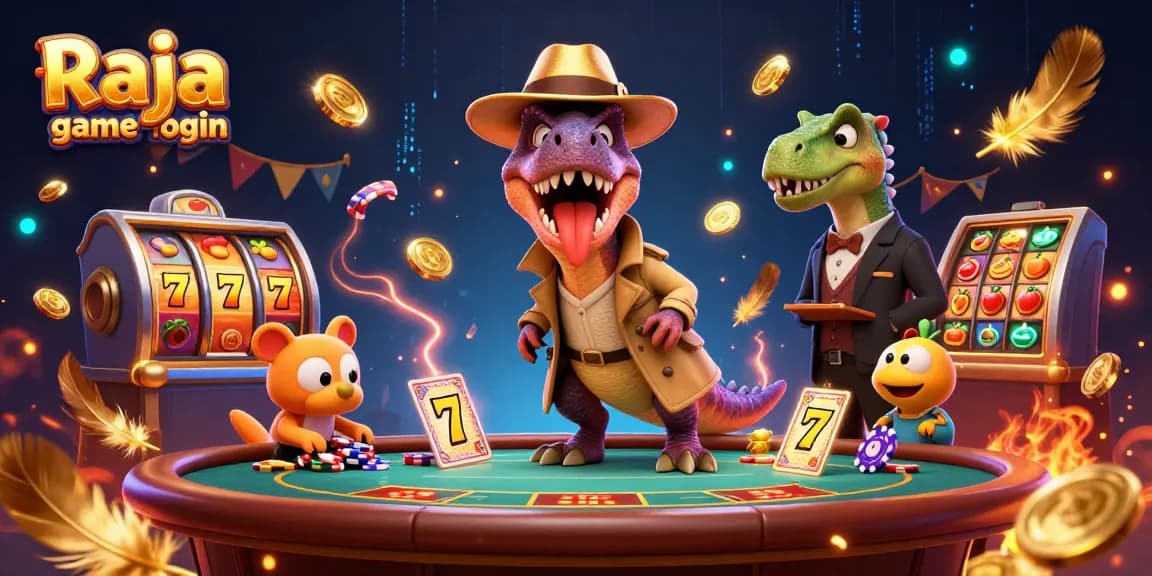 Experience immersive gameplay with Raja game login at a blackjack table with dynamic characters and vibrant casino elements.