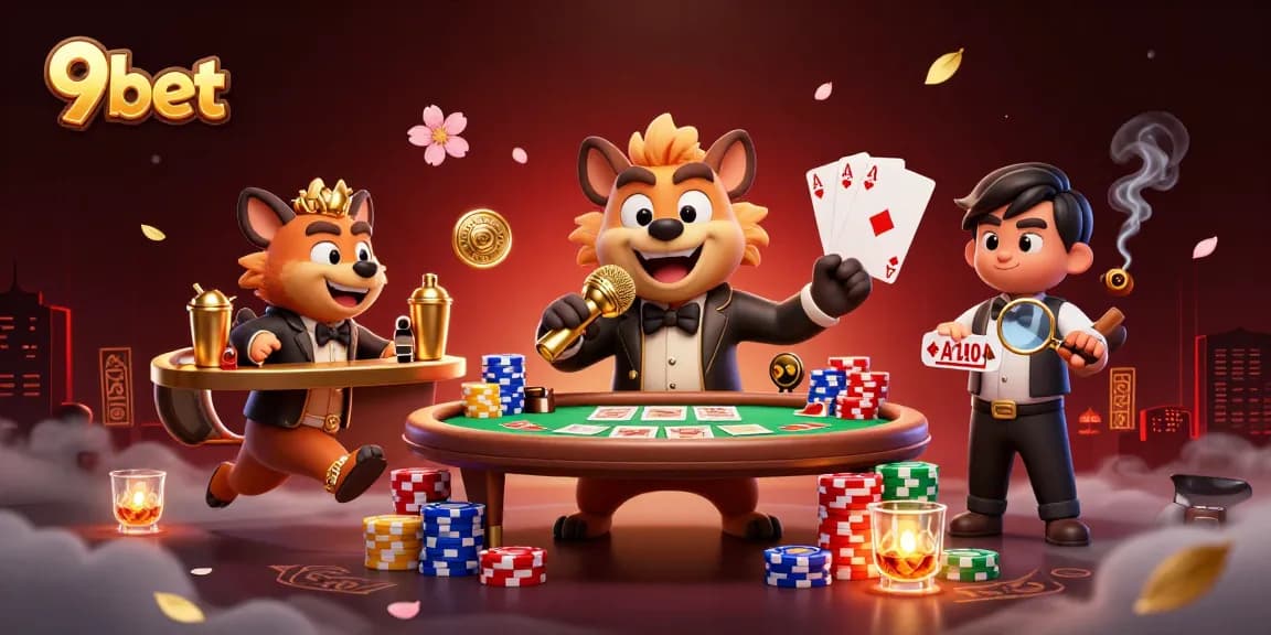Experience the dynamic atmosphere of the 9bet comedy casino club with animated hyenas performing.