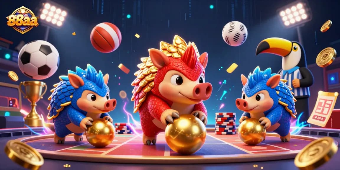 88aa casino adventure with pangolin rivals rolling through poker chips in a dynamic gaming scene.