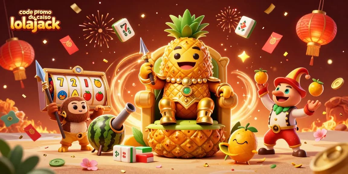 Découvrez l'offre de code promo du casino lolajack avec des personnages de casino captivants et des éléments festifs.