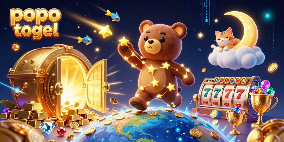 Play popo togel and win big with vibrant casino-themed graphics and dynamic characters.
