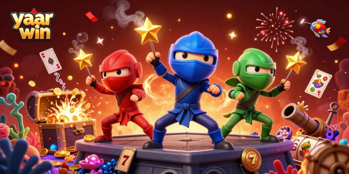 Engage with exciting casino action at yaar win featuring vibrant chameleon ninjas and gold treasures.