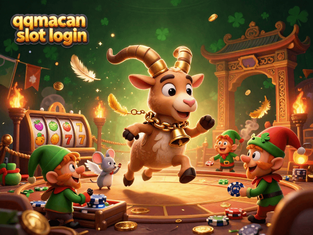 Engage in festive gaming thrills with qqmacan slot login as mischievous elves steal chips in a chaotic casino scene.