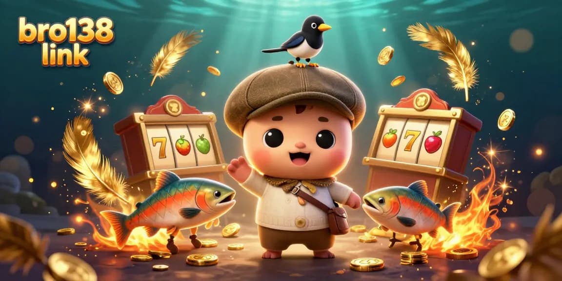 Experience the thrill of gaming with bro138 link, showcasing vibrant characters and slot elements in a playful 3D illustration.