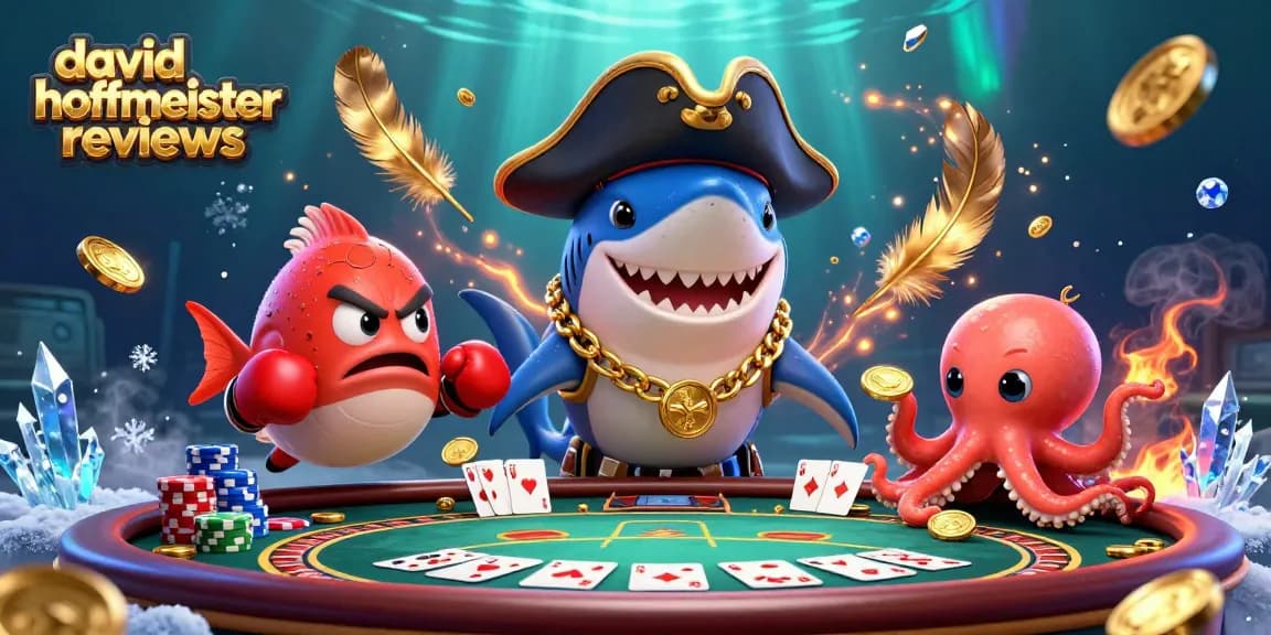 Engage in casino excitement with david hoffmeister reviews showcased in a vibrant poker-themed underwater scene.