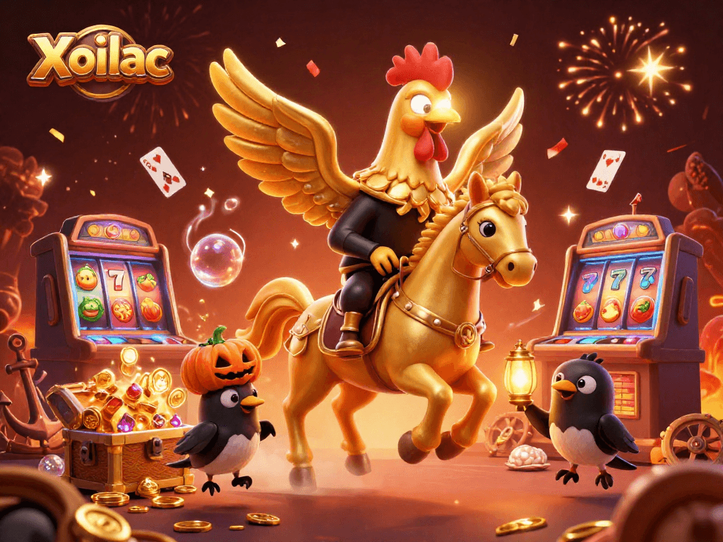 Xoilac transforms the gambling experience with a vibrant midnight casino scene filled with excitement.