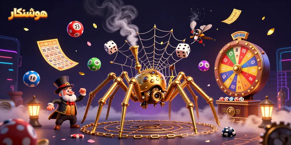 Engage with amazing fun at هوشمندکار as a steampunk spider spins a dazzling golden web.