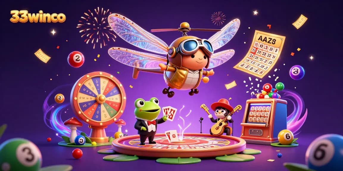 Engage in thrilling adventures with 33winco's lively casino scene featuring dynamic characters and game elements.