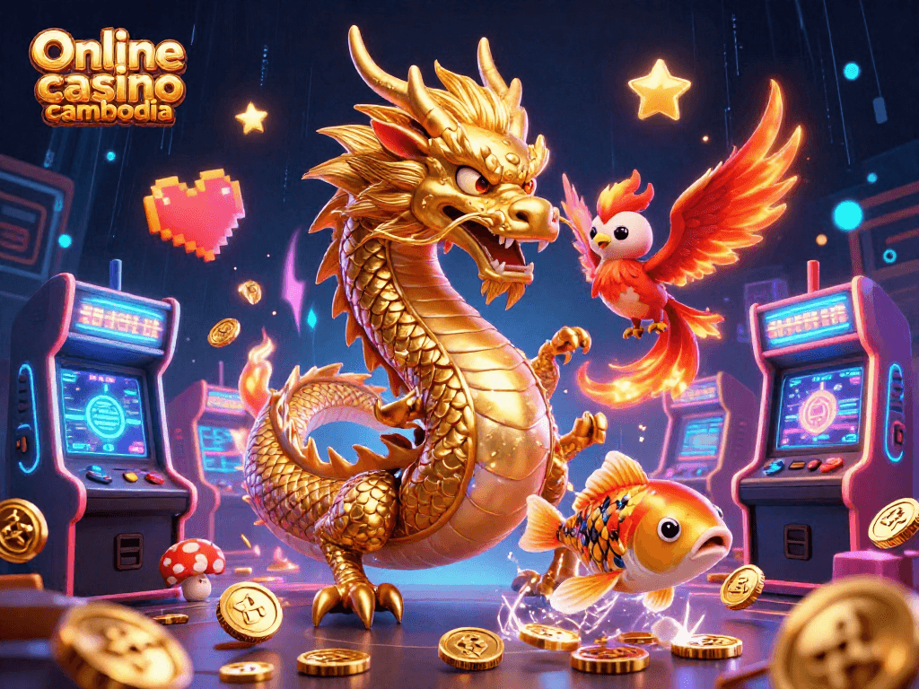 Experience the thrill of Online casino cambodia with vibrant game elements and mythical creatures.