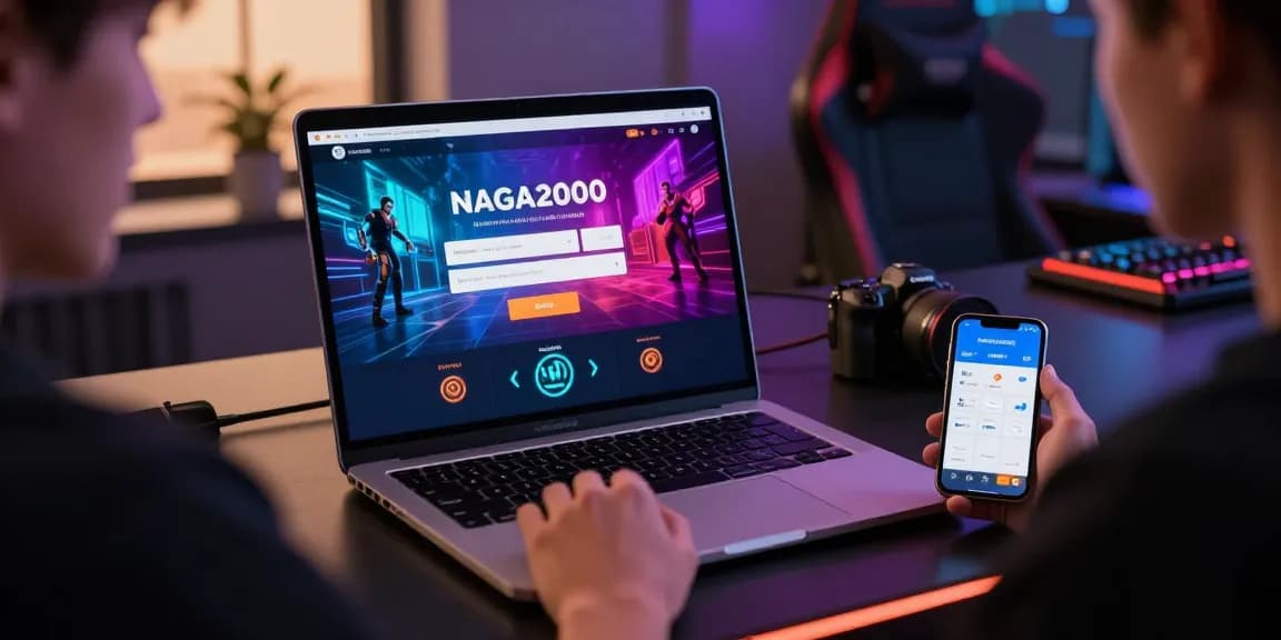 Interactive login scene showcasing https://naga2000.blog with a user-friendly interface and vibrant gaming graphics