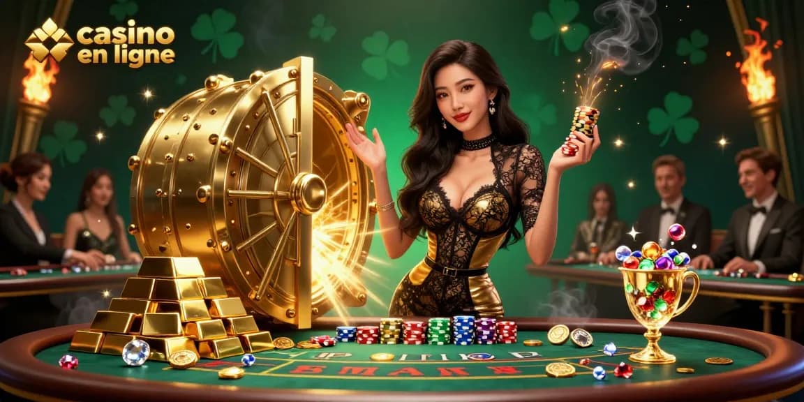 Experience luxury gaming at a VIP baccarat table in this casino en ligne illustration