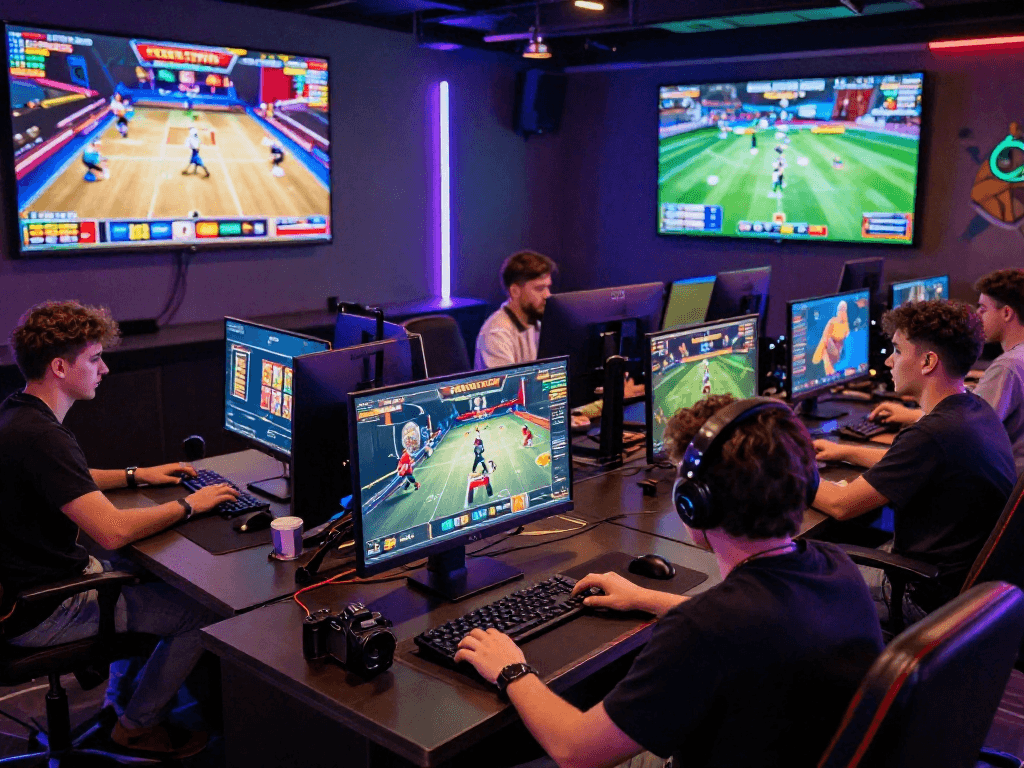Engaging players enjoying the login raja328 online gaming platform in a vibrant lounge.