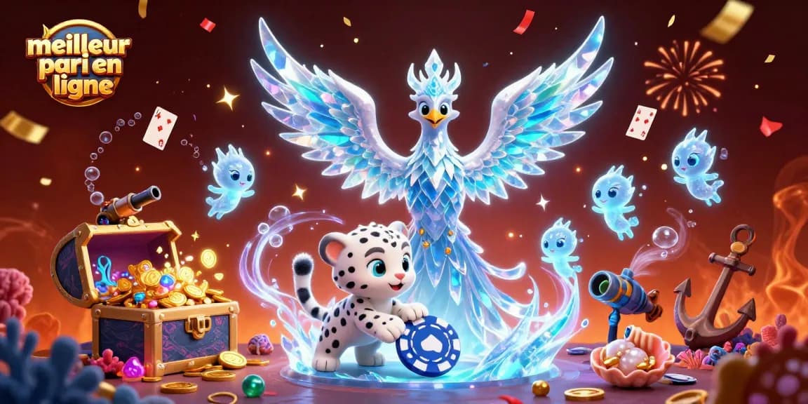Pariez avec le meilleur site de paris en ligne, illustré par un phoenix de glace en pleine action.