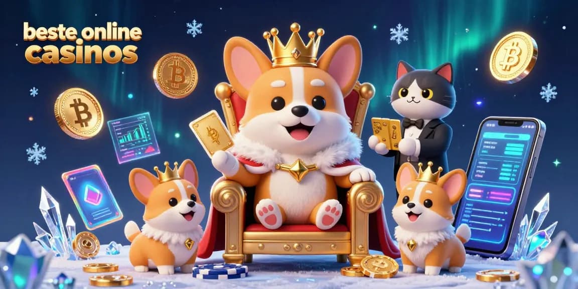 Experience the excitement at the beste online casinos with our vibrant 3D casino illustration featuring iconic characters and crypto elements.