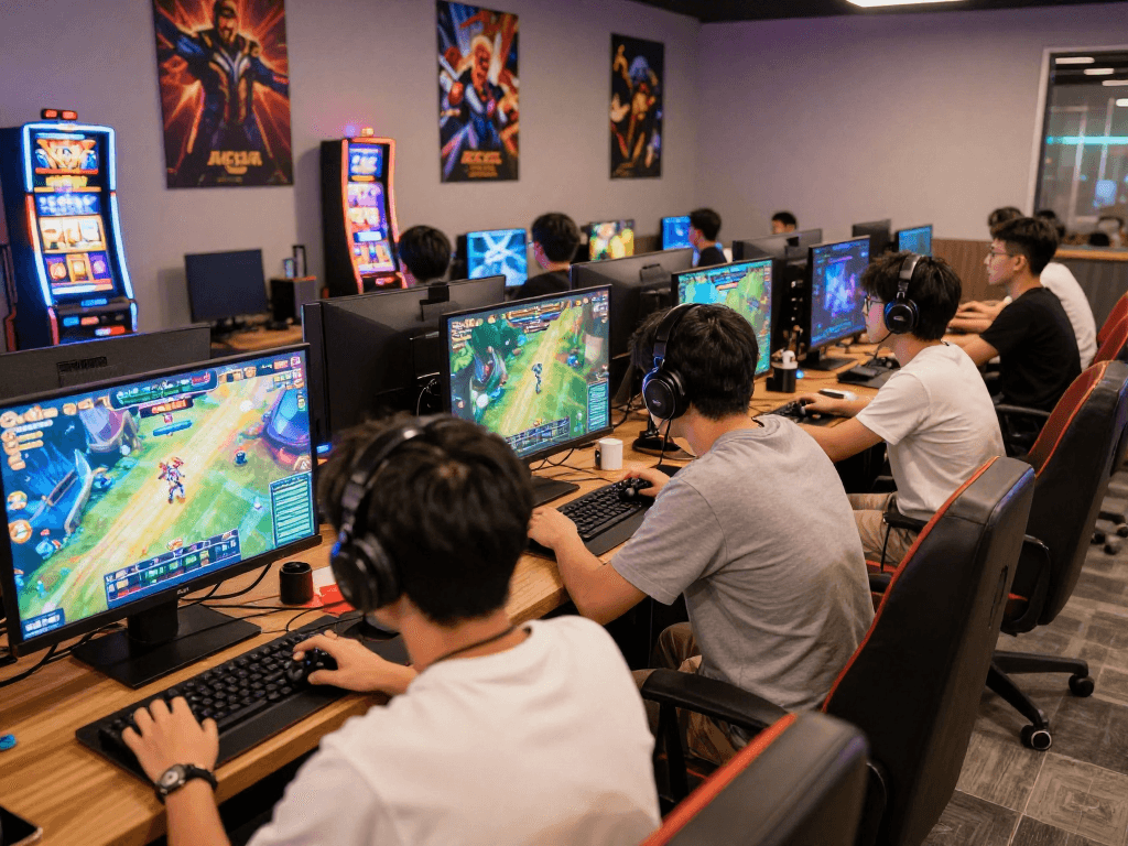 Exciting gaming atmosphere showcasing players exploring daftar toto 4d experiences in a lively lounge setting.