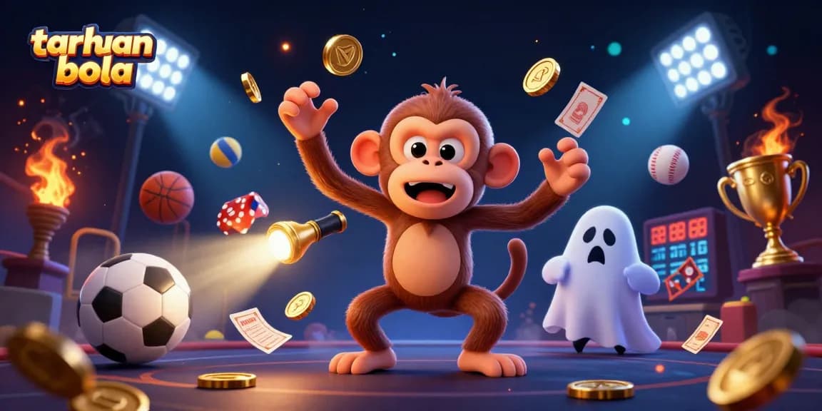 Bet on taruhan bola with 3D characters showcasing excitement and action in a lively casino environment.