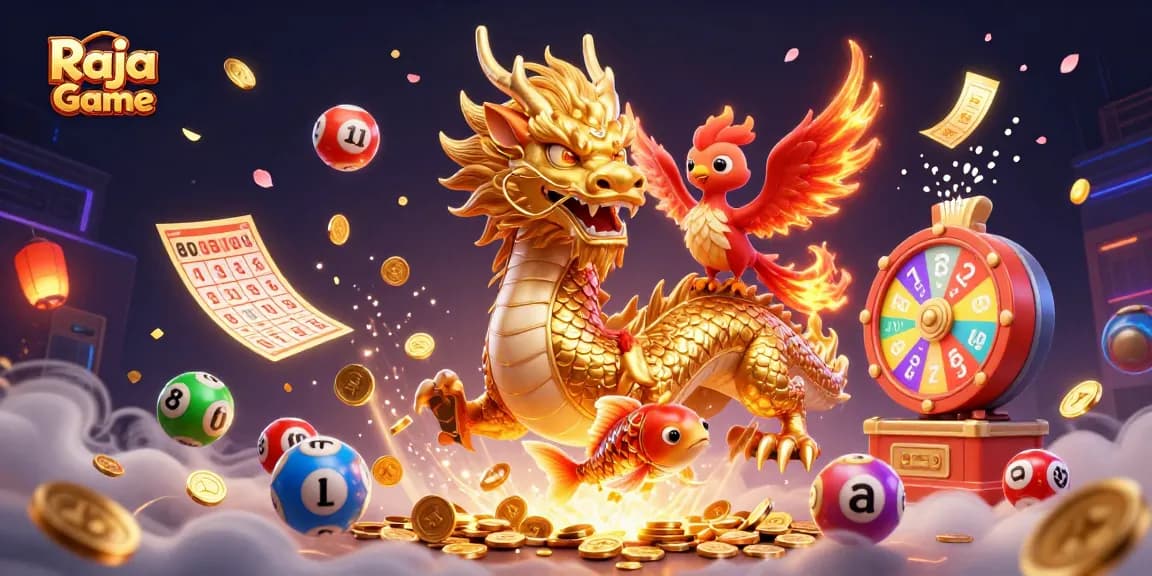 Play exciting games on the Raja Game platform with lottery, dragon, and phoenix elements.