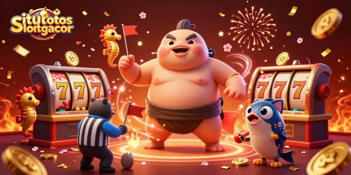 Win big with situstotoslottergacor as a fugu competes in a lively casino scene.