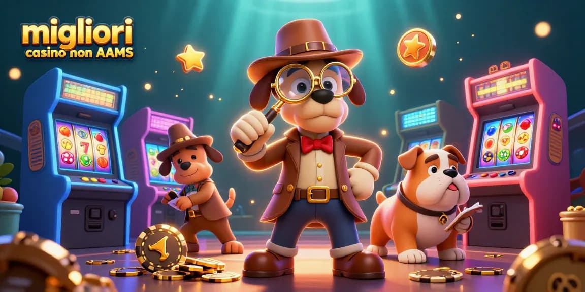 I migliori casino non AAMS mostrano strategie vincenti con un detective dei cartoni animati e elementi arcade.