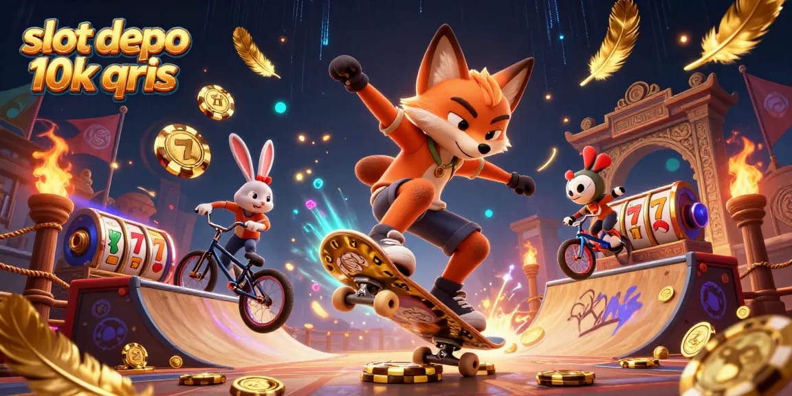 Experience thrilling gameplay with slot depo 10k qris featuring a vibrant 3D illustration of animated casino characters.
