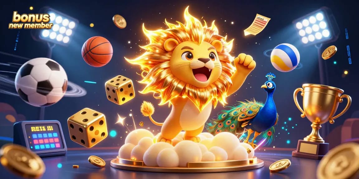 Attract players with the bonus new member highlights in this vibrant casino-themed illustration