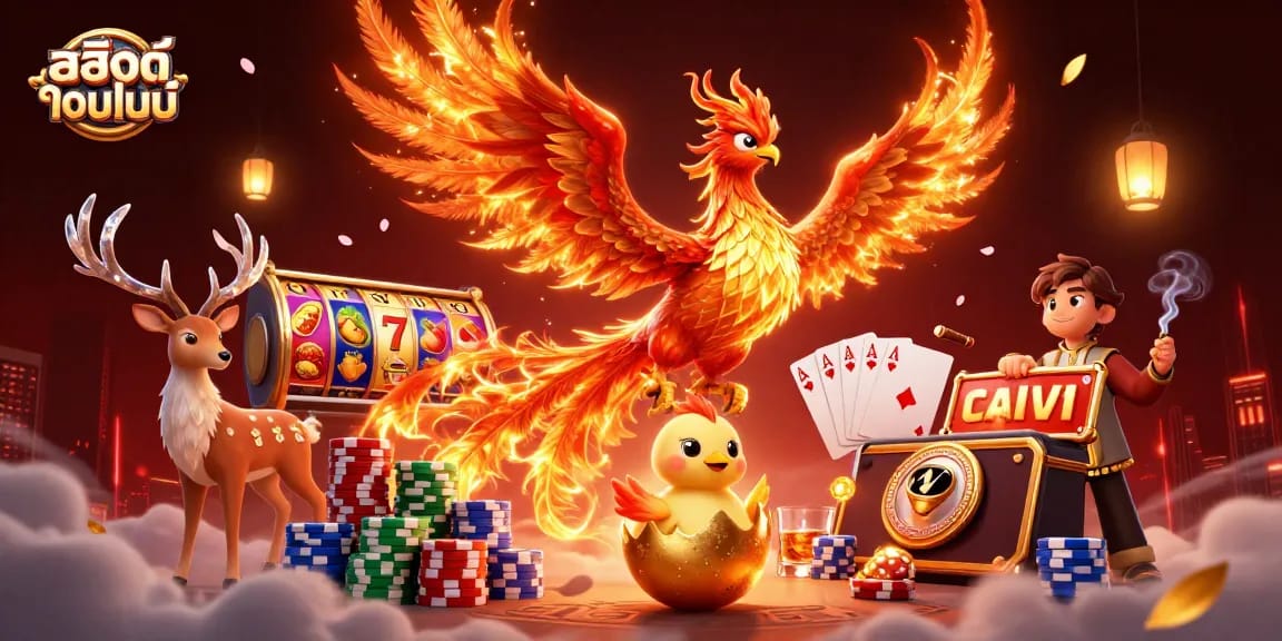 หมุนสล็อตออนไลน์ พร้อมนกฟีนิกซ์ไฟที่อบอุ่น และการ์ตูนเรนเดอร์ 3D สำเร็จรูป