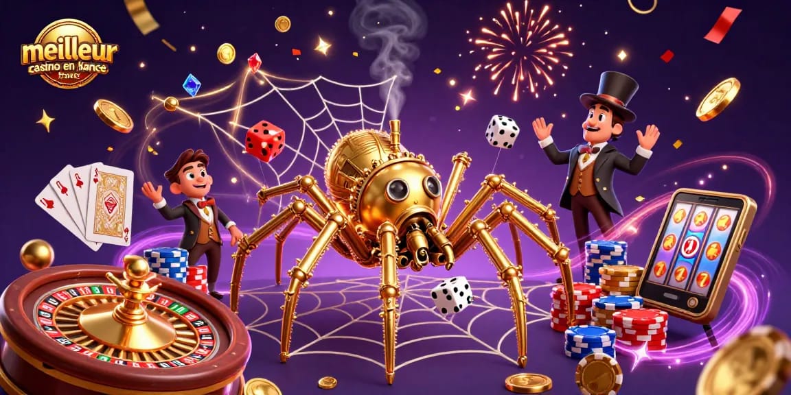 Vivez l'excitation des jeux au meilleur casino en ligne France avec une roulette et des pièces dorées.