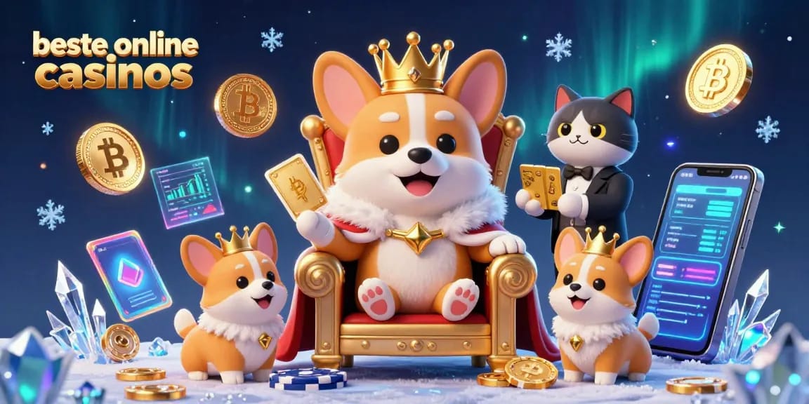 Experience the excitement at the beste online casinos with our vibrant 3D casino illustration featuring iconic characters and crypto elements.