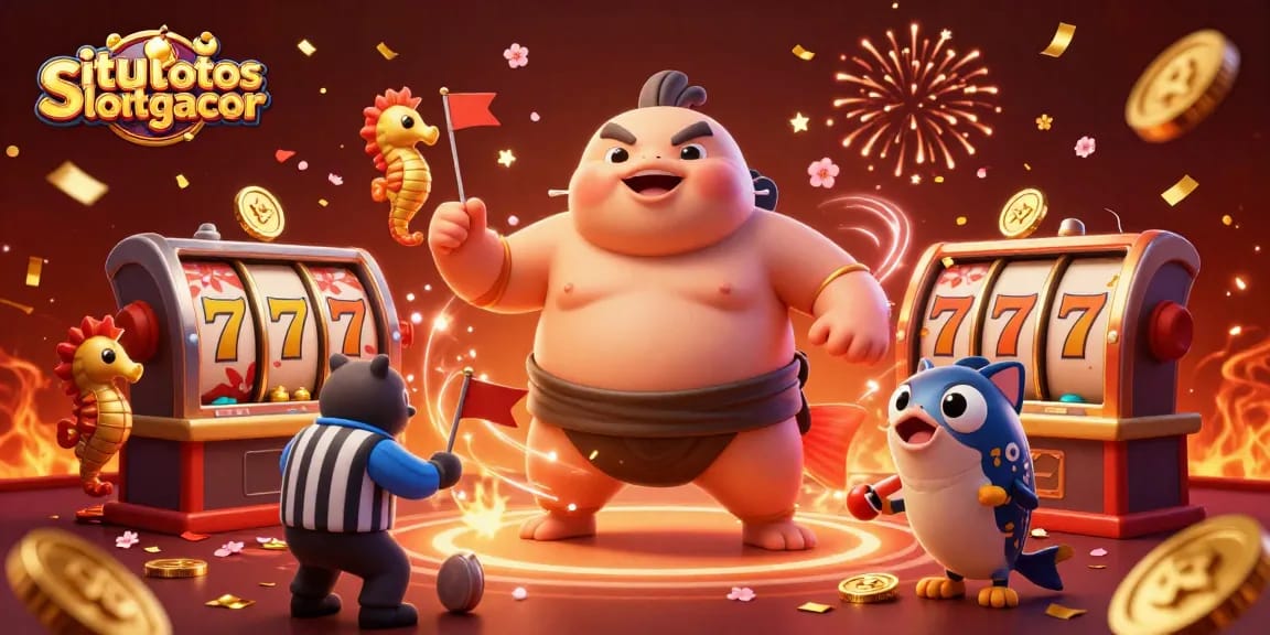 Win big with situstotoslottergacor as a fugu competes in a lively casino scene.