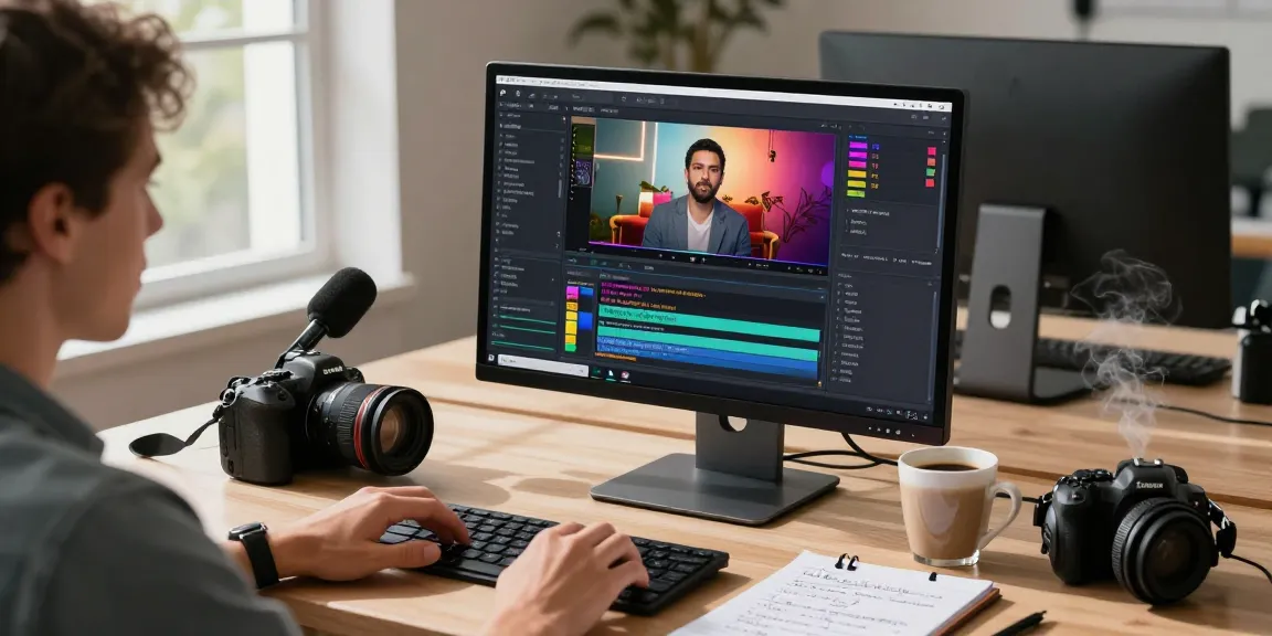 Generate innovative video to prompt descriptions in a modern workspace.