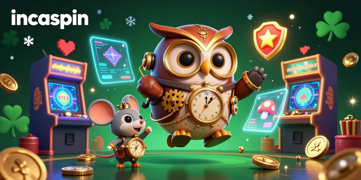 Incaspin engages players with 3D cartoon gambling fun featuring steampunk elements and arcade games.