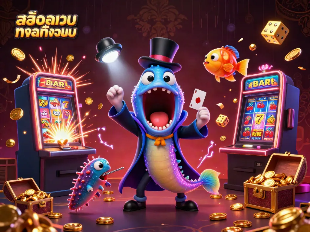 Experience thrilling action with สล็อตเว็บตรงทั้งหมด as dazzling characters perform casino magic in a vibrant underwater world.