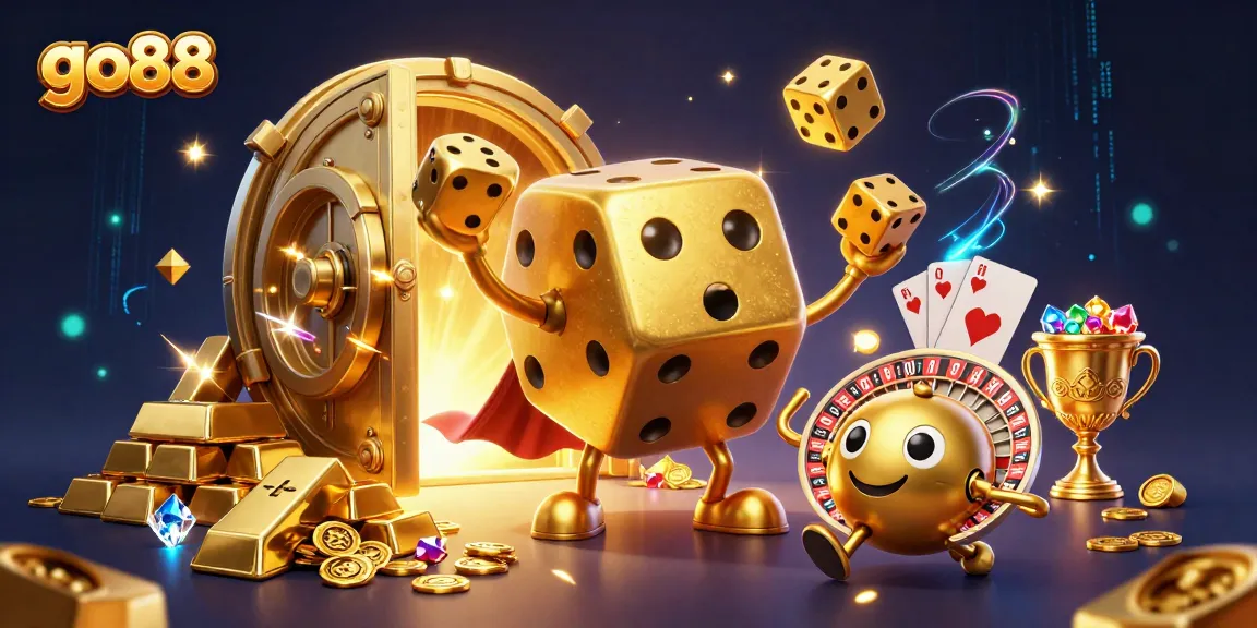 Experience thrilling gaming with go88, featuring dynamic characters and sparkling golden treasures.