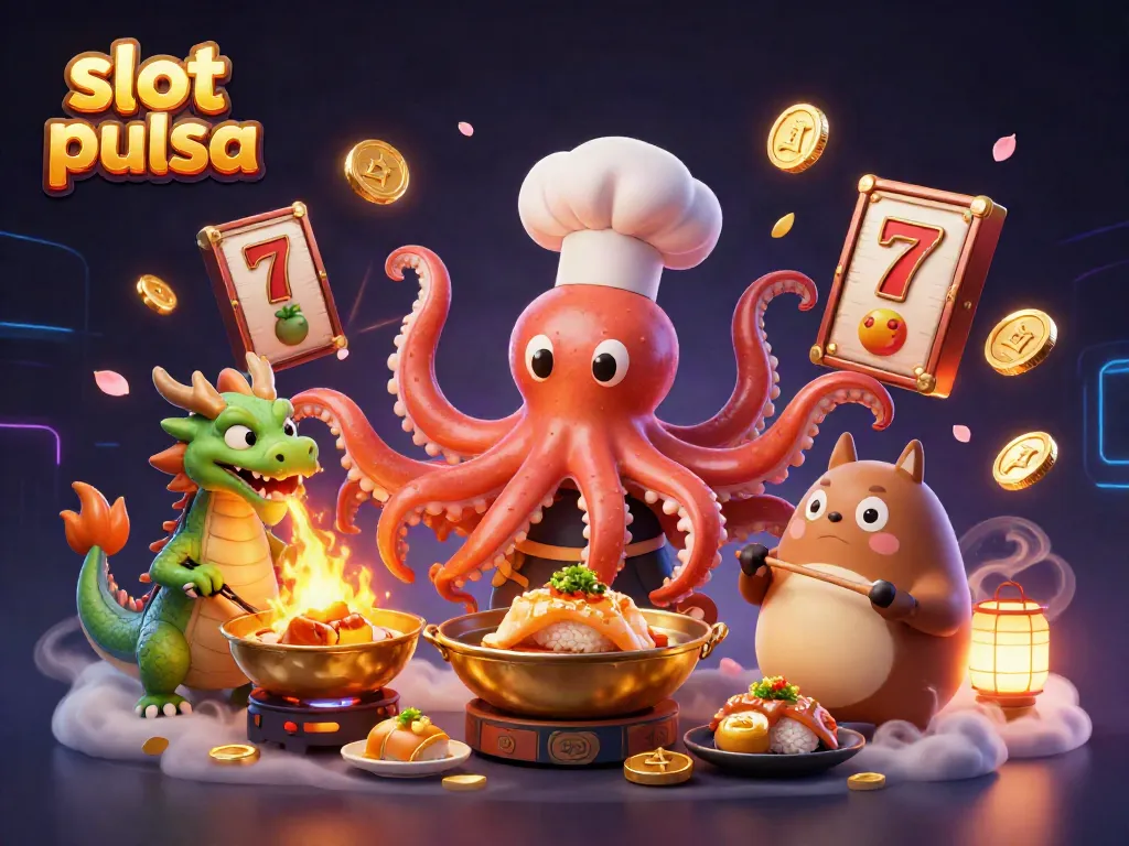 Permainan slot pulsa dengan keseruan karakter unik dalam ilustrasi 3D interaktif.