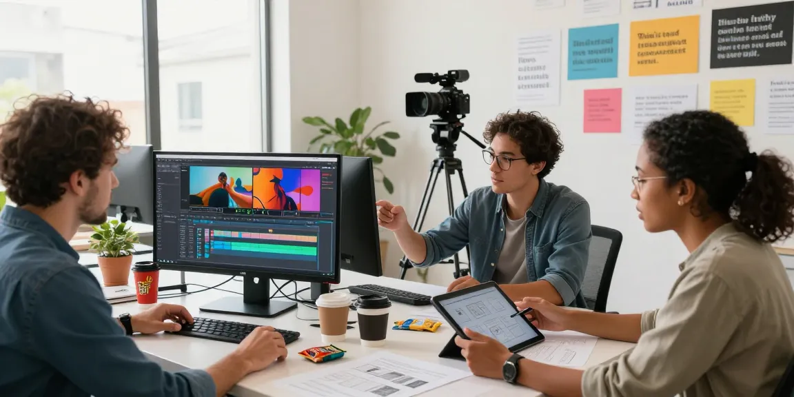 Seedance 2.0 team collaborating on innovative video projects in a modern studio