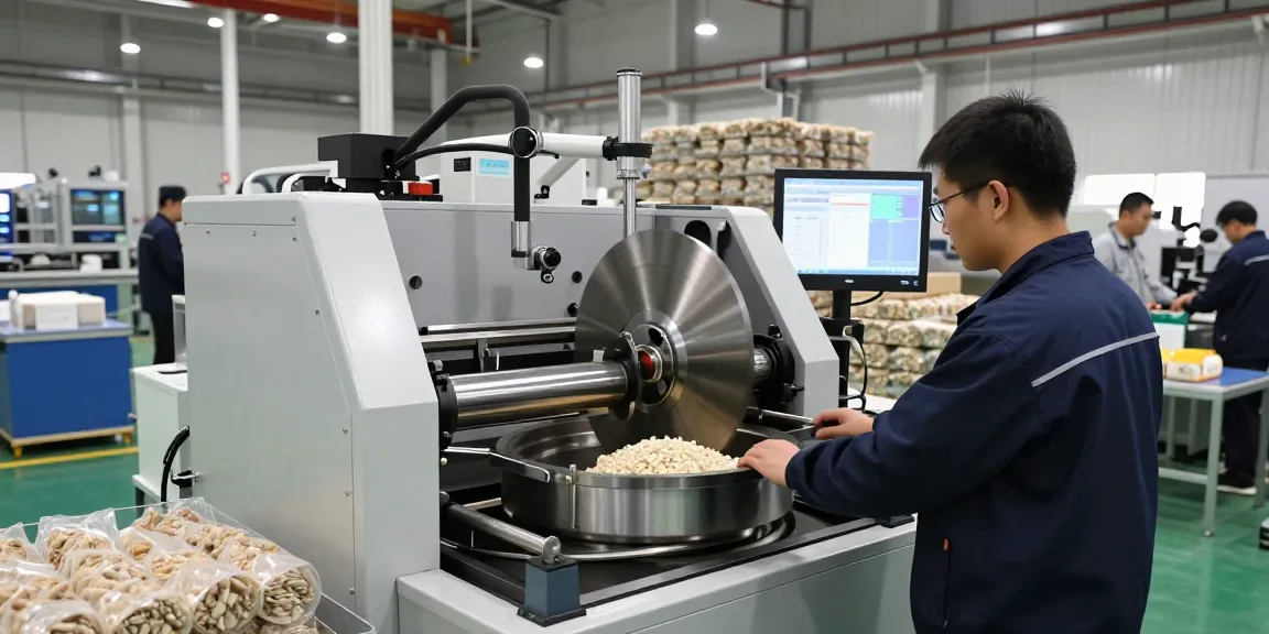 Technician operating an advanced disc separator in a modern industrial facility.