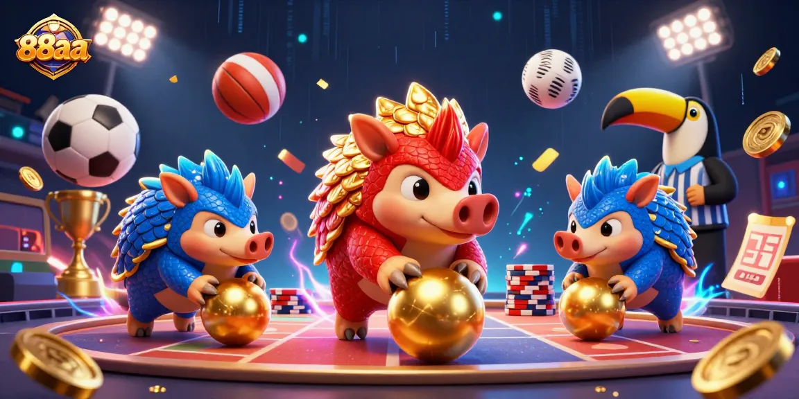 88aa casino adventure with pangolin rivals rolling through poker chips in a dynamic gaming scene.
