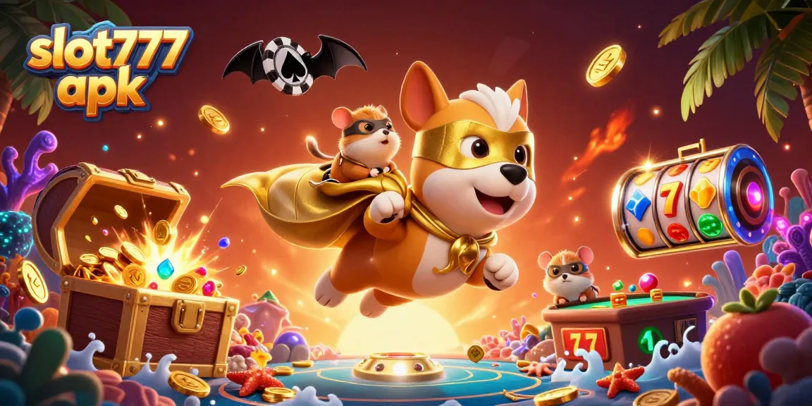 Engage with slot777 apk and spin your luck with vibrant slot reels and gold coins in an exciting casino setting.