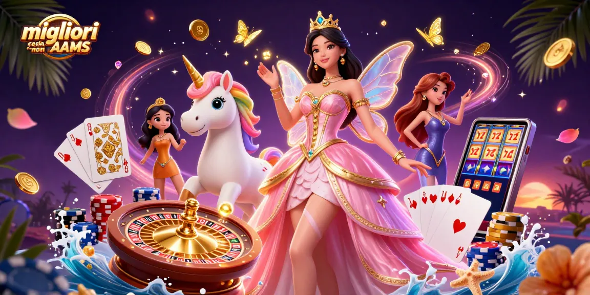 Scopri l'emozione dei migliori casino non AAMS con questa vibrante illustrazione di un casino 3D.