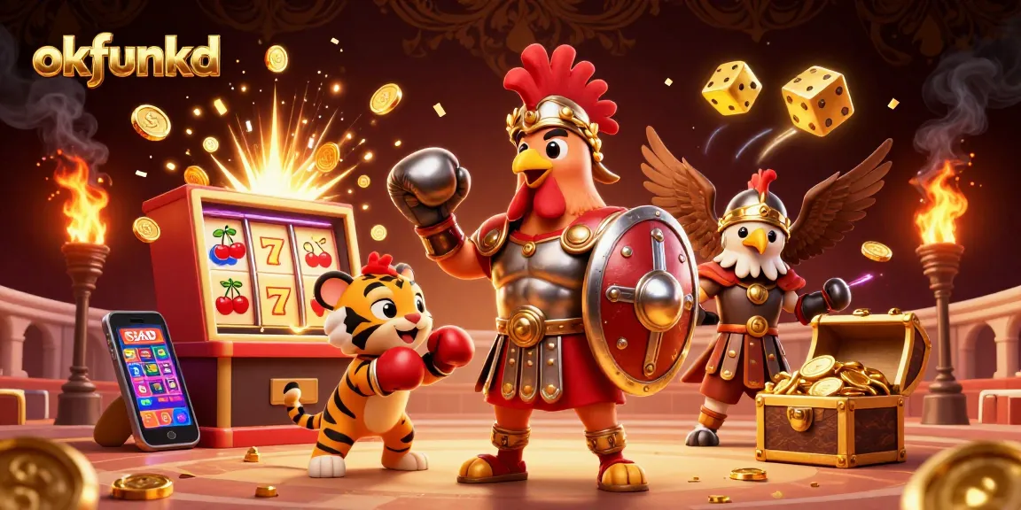 Experience thrilling gameplay with okfunkd in a vibrant casino ambiance filled with jackpots and slot excitement.